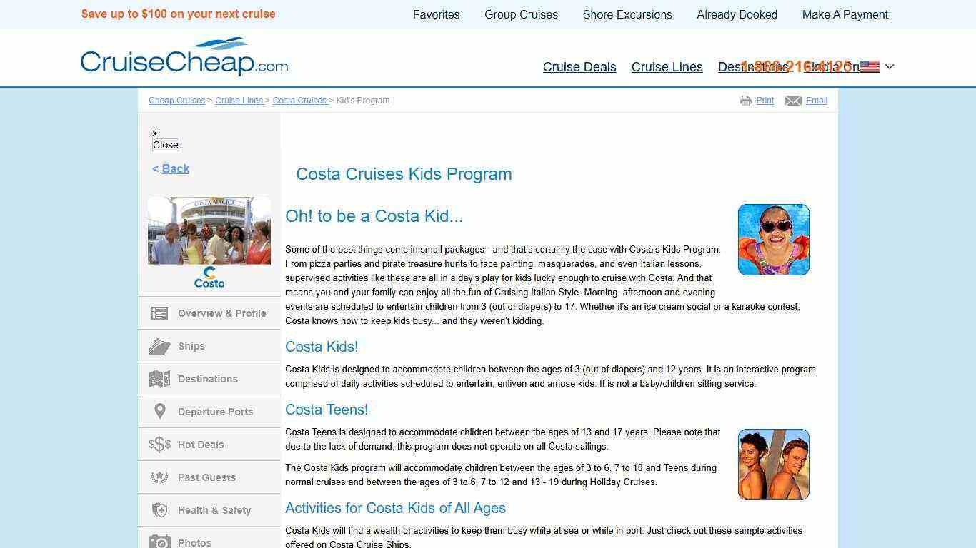Costa Cruises Kids Program